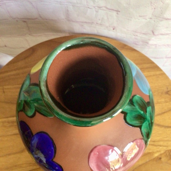 Vintage Hand Painted Pottery Mexican Water Jug with Cup - Picture 7 of 10